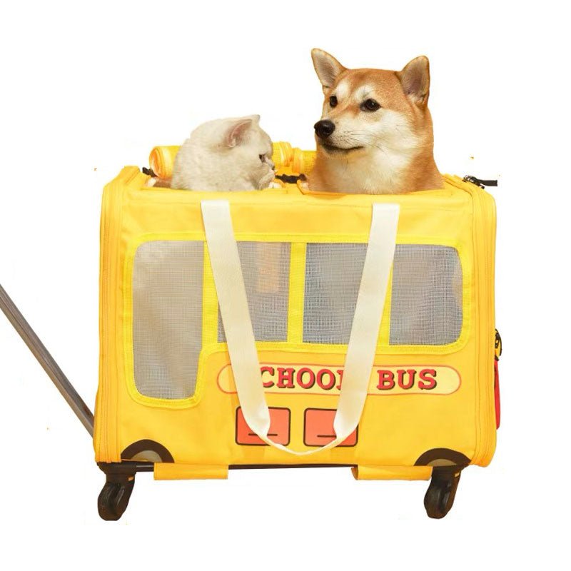 PurLab School Bus Pet Carrier Trolley - CreatureLand