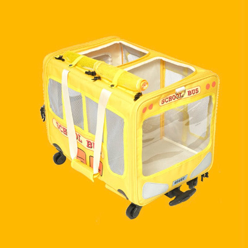 PurLab School Bus Pet Carrier Trolley - CreatureLand