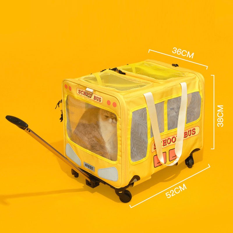 PurLab School Bus Pet Carrier Trolley - CreatureLand