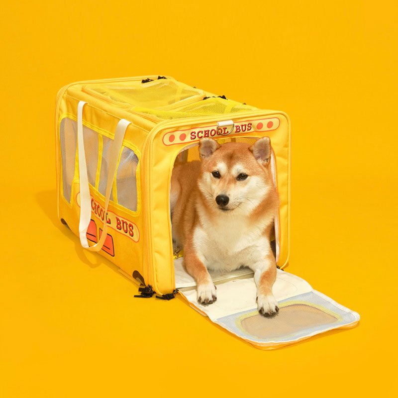 PurLab School Bus Pet Carrier Trolley - CreatureLand