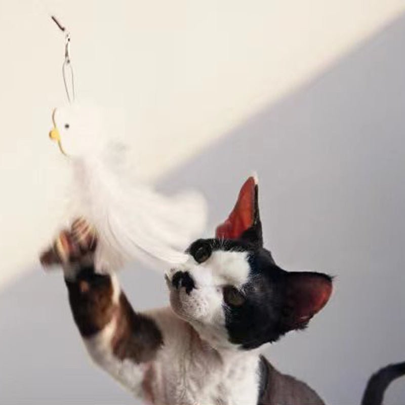 Purroom Little Chick Feather Teaser Rod - CreatureLand