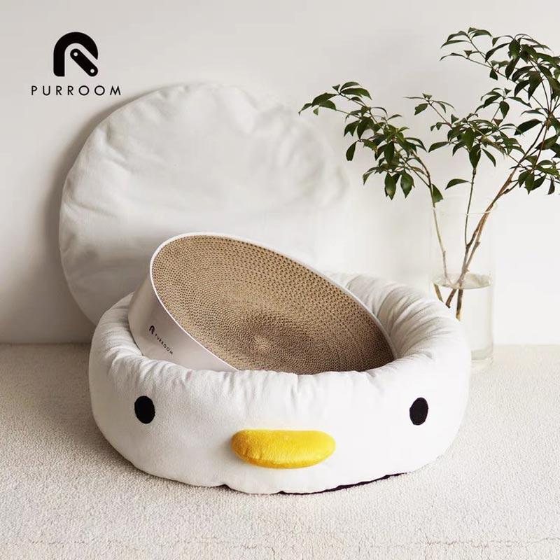 Purroom Little Chick Plush Pet Bed - Low - CreatureLand