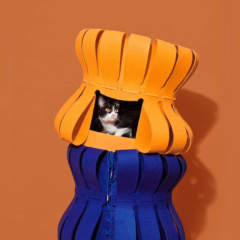 Purrre Fortress Traveller Cat House with Scratcher (2 Colours) - CreatureLand