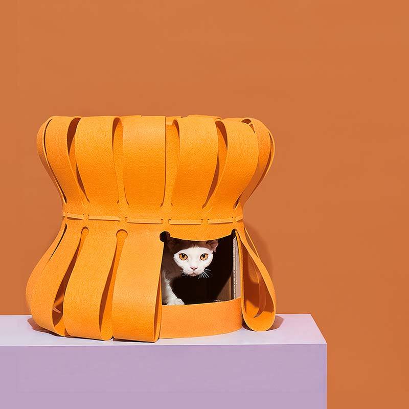 Purrre Fortress Traveller Cat House with Scratcher (2 Colours) - CreatureLand