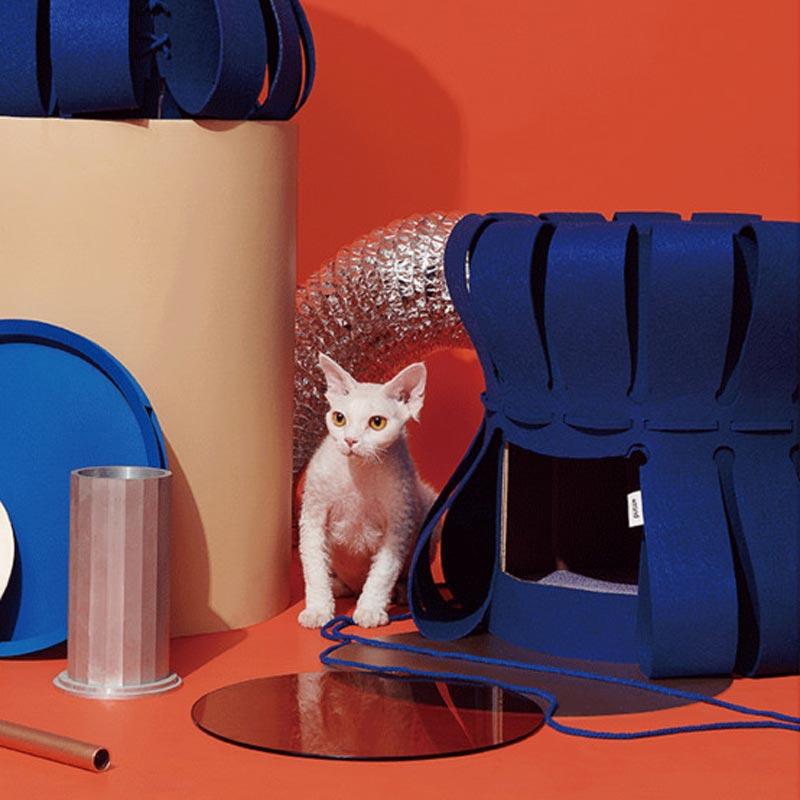 Purrre Fortress Traveller Cat House with Scratcher (2 Colours) - CreatureLand