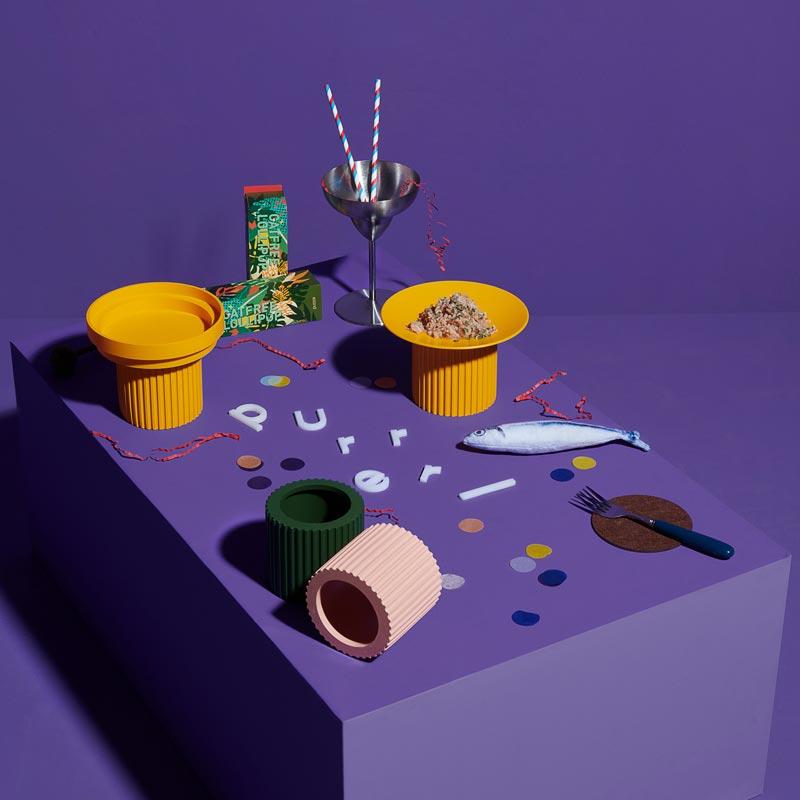 Purrre Teeth Party Elevated Feeders (4 Colours) - CreatureLand