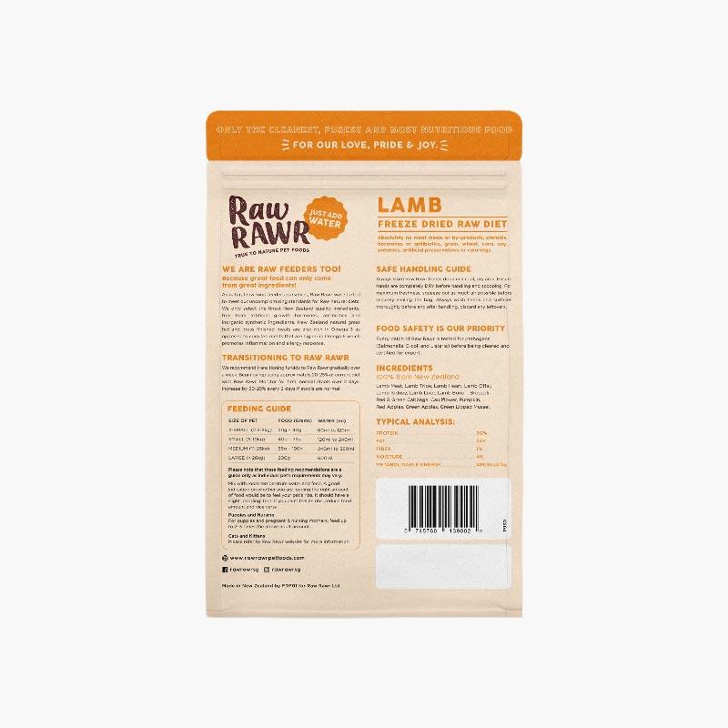 Raw Rawr 10% OFF: Freeze Dried Raw Diet - Lamb (2 Sizes) - CreatureLand