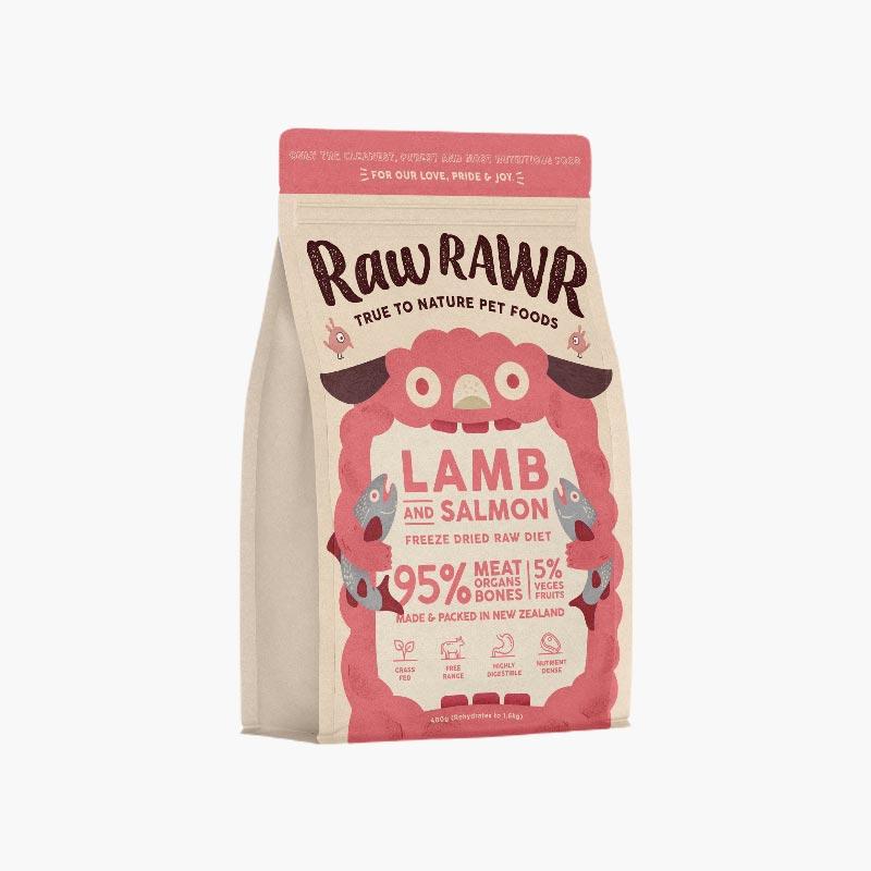 Raw Rawr 10% OFF: Freeze Dried Raw Diet - Lamb & Salmon (2 Sizes) - CreatureLand