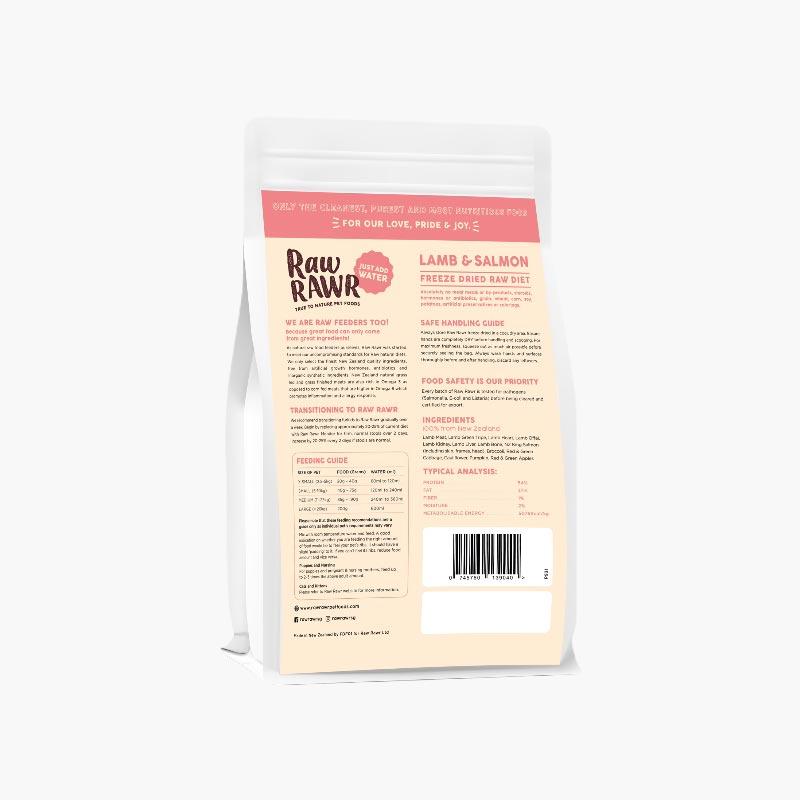 Raw Rawr 10% OFF: Freeze Dried Raw Diet - Lamb & Salmon (2 Sizes) - CreatureLand