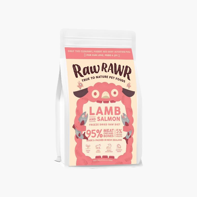 Raw Rawr 10% OFF: Freeze Dried Raw Diet - Lamb & Salmon (2 Sizes) - CreatureLand