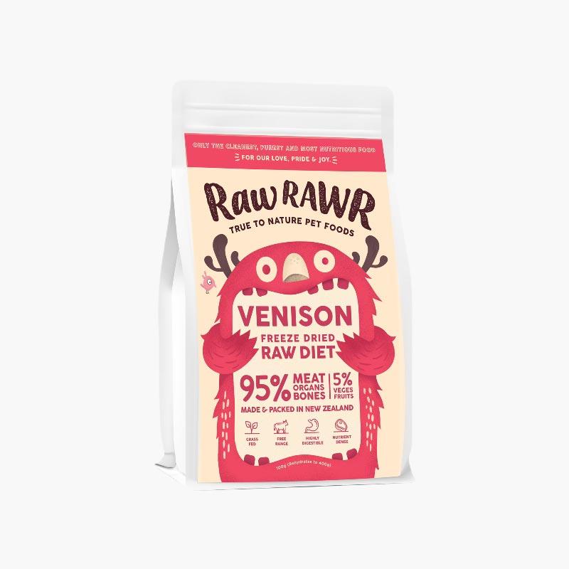 Raw Rawr 10% OFF: Freeze Dried Raw Diet - Venison (2 Sizes) - CreatureLand