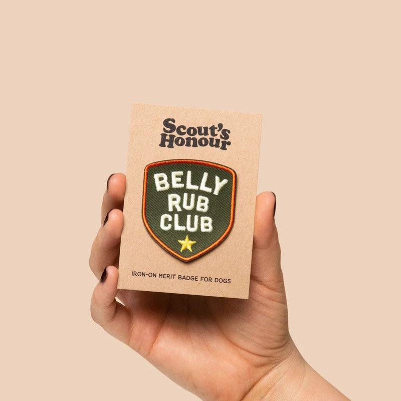 Scout's Honour Belly Rub Club Merit Badge - CreatureLand