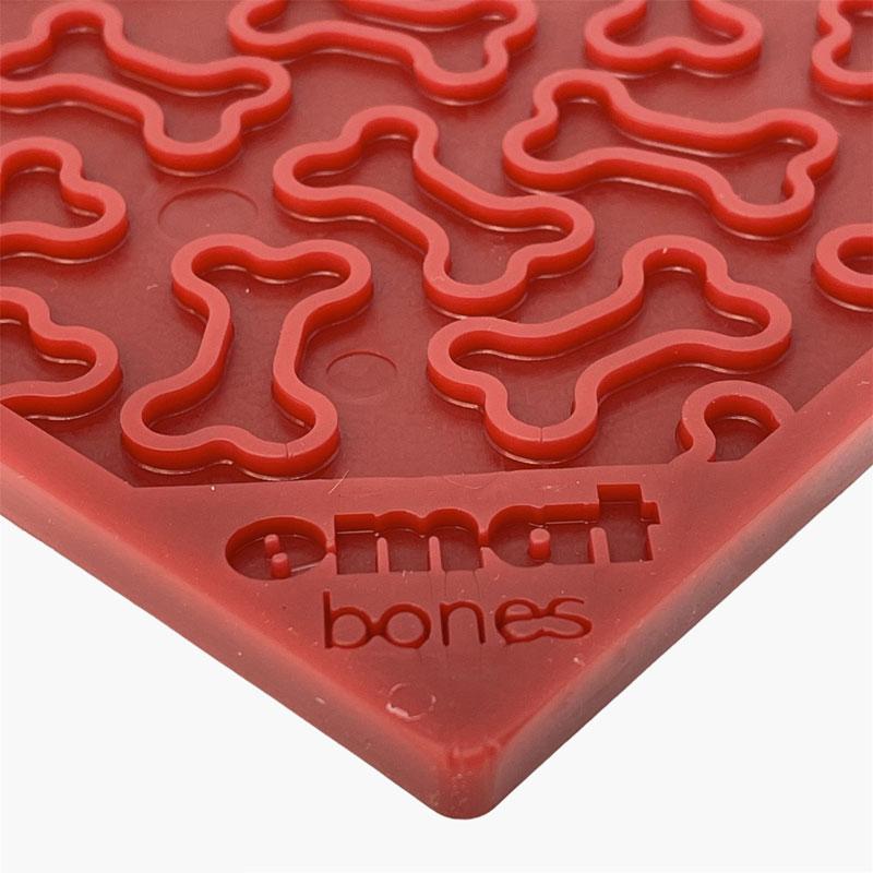 Sodapup Enrichment Licking Mat - Bones (Red) - CreatureLand