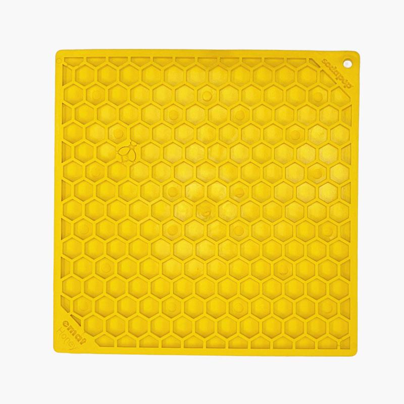 Sodapup Enrichment Licking Mat - Honeycomb (Large / Yellow) - CreatureLand