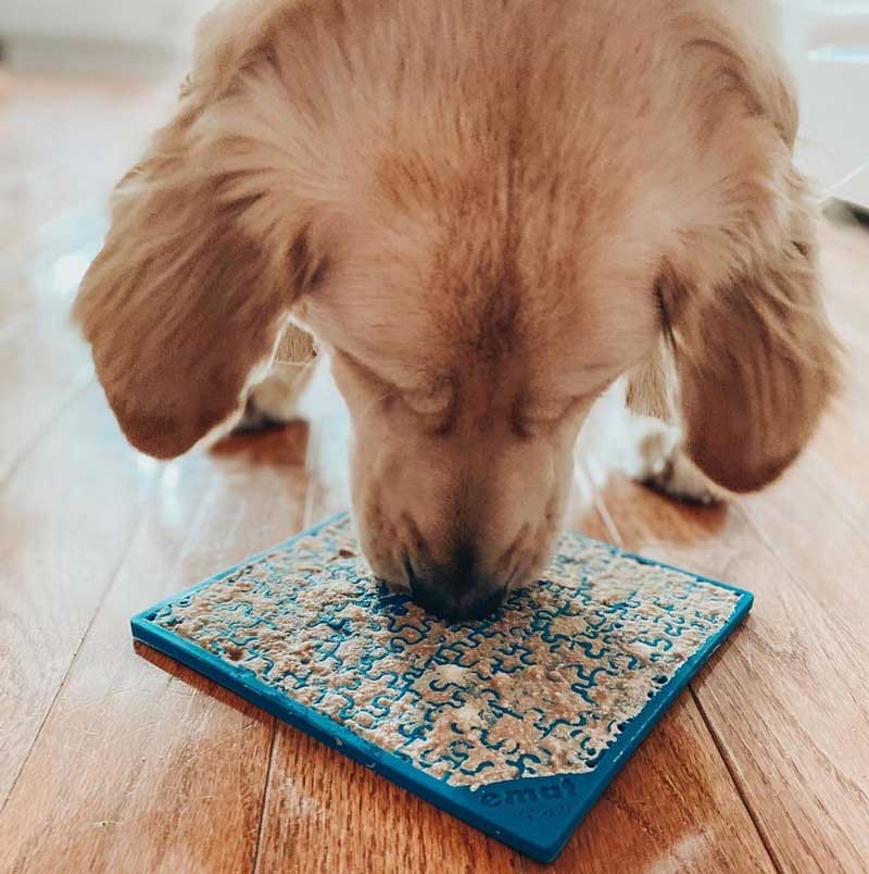 Sodapup Enrichment Licking Mat - Jigsaw (Blue) - CreatureLand