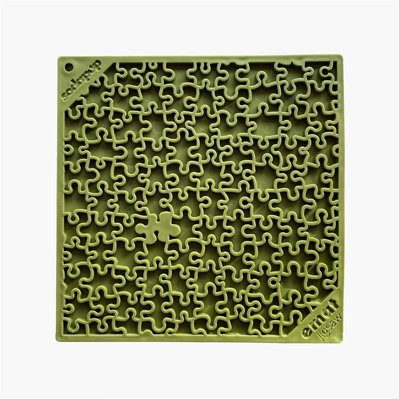 Sodapup Enrichment Licking Mat - Jigsaw (Green) - CreatureLand