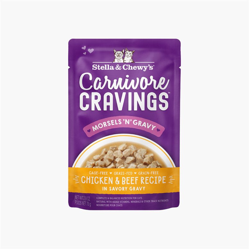 Stella & Chewy's Carnivore Cravings Morsels'N'Gravy - Chicken & Beef Cat Pouch (2.8oz) - CreatureLand