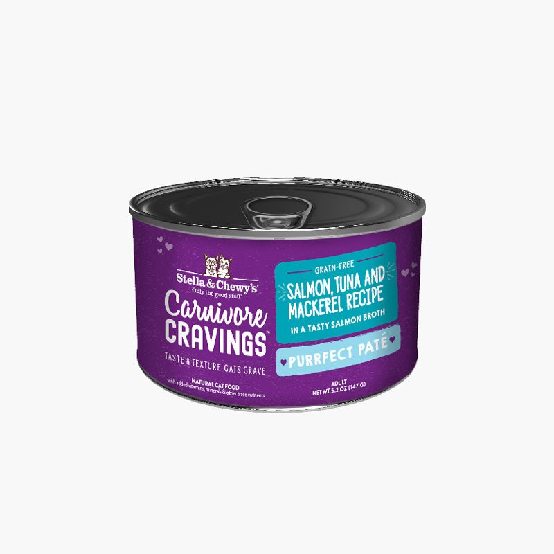 Stella & Chewy's Carnivore Cravings Purrfect Pate - Salmon, Tuna & Mackerel in Broth (5.2oz) - CreatureLand