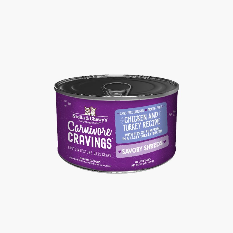 Stella & Chewy's Carnivore Cravings Savory Shreds - Chicken & Turkey in Broth (5.2oz) - CreatureLand