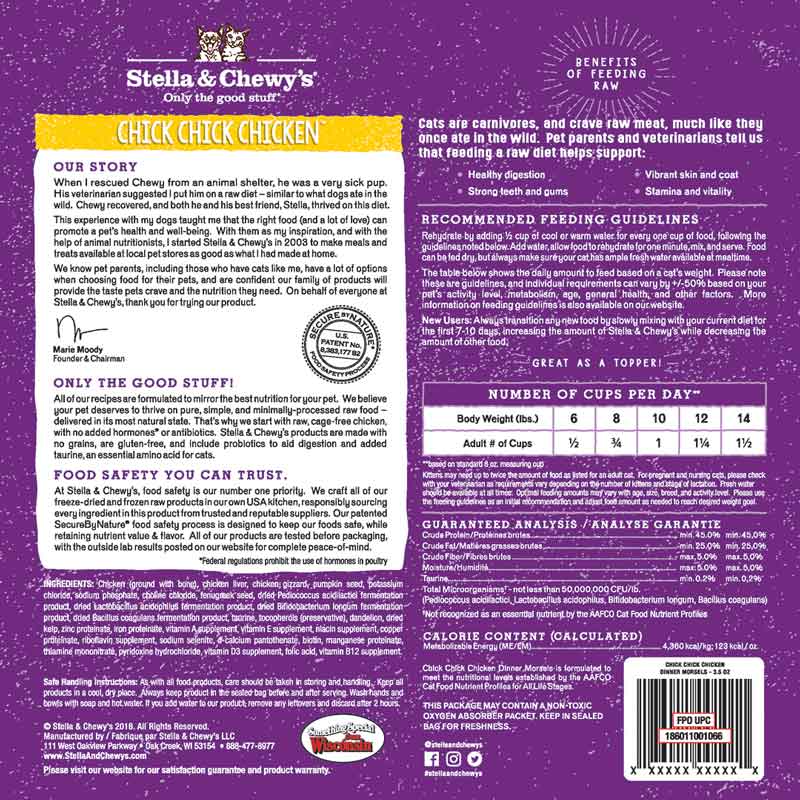 Stella & Chewy's Freeze Dried Dinner Morsels - Chick Chick Chicken (2 Sizes) - CreatureLand