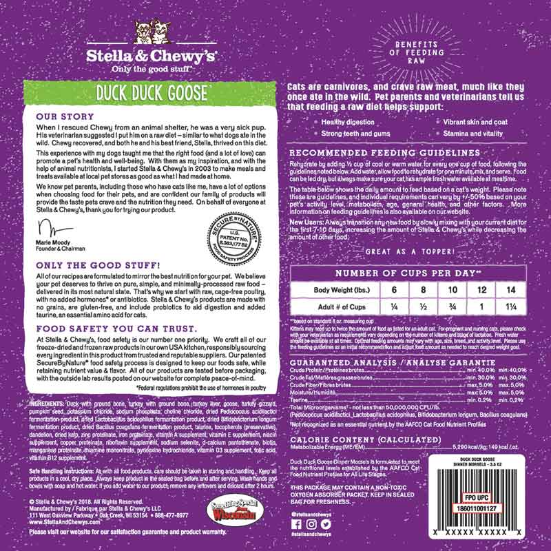 Stella & Chewy's Freeze Dried Dinner Morsels - Duck Duck Goose (2 Sizes) - CreatureLand