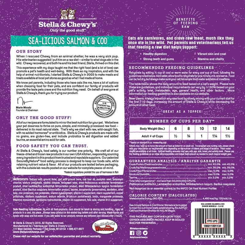 Stella & Chewy's Freeze Dried Dinner Morsels - Sea-Licious Salmon & Cod Recipe - CreatureLand