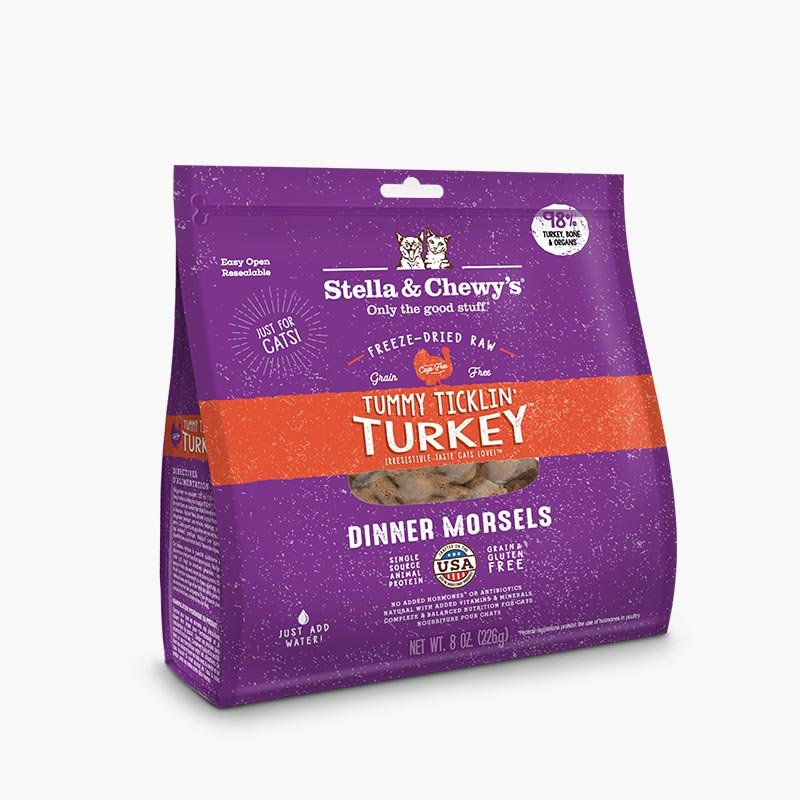 Stella & Chewy's Freeze Dried Dinner Morsels - Tummy Ticklin' Turkey (2 Sizes) - CreatureLand