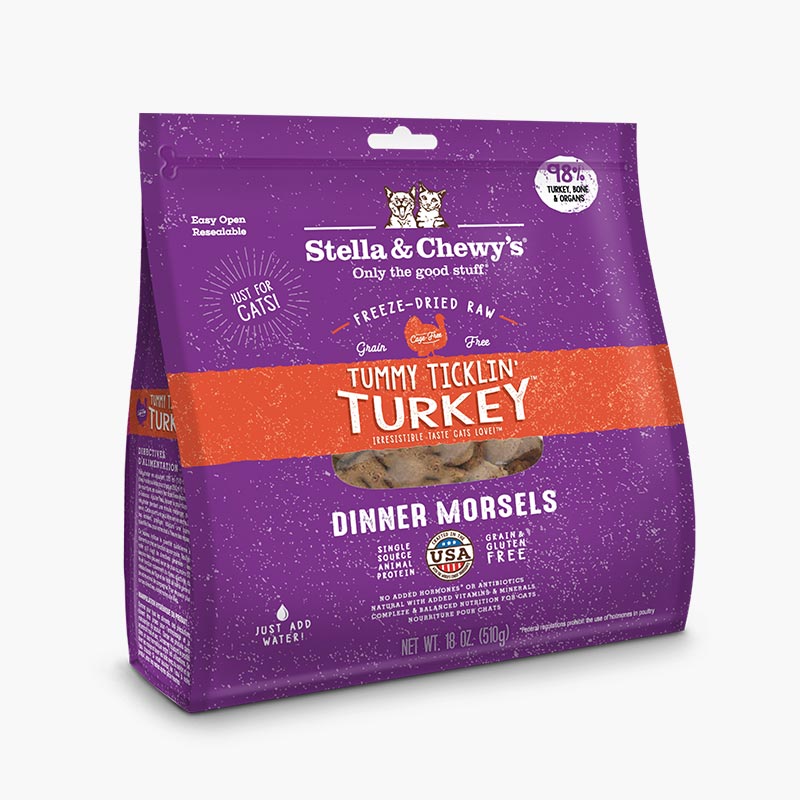 Stella & Chewy's Freeze Dried Dinner Morsels - Tummy Ticklin' Turkey (2 Sizes) - CreatureLand