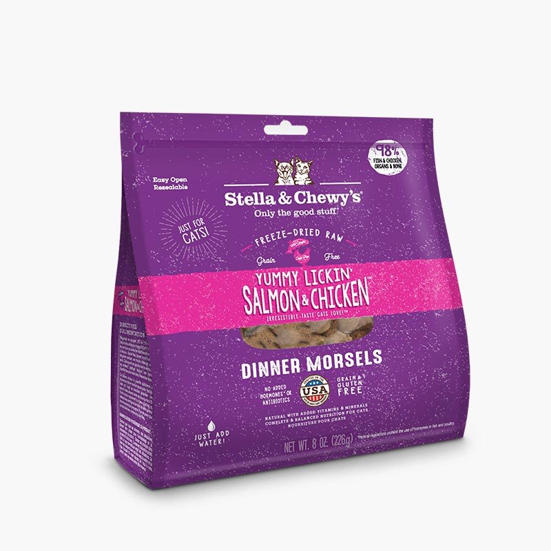 Stella & Chewy's Freeze Dried Dinner Morsels - Yummy Lickin Salmon & Chicken (2 Sizes) - CreatureLand
