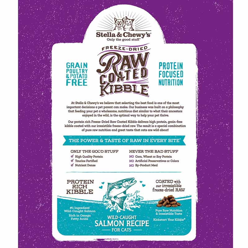 Stella & Chewy's Freeze-Dried Raw Coated Kibble | Wild-Caught Salmon (2 Sizes) - CreatureLand