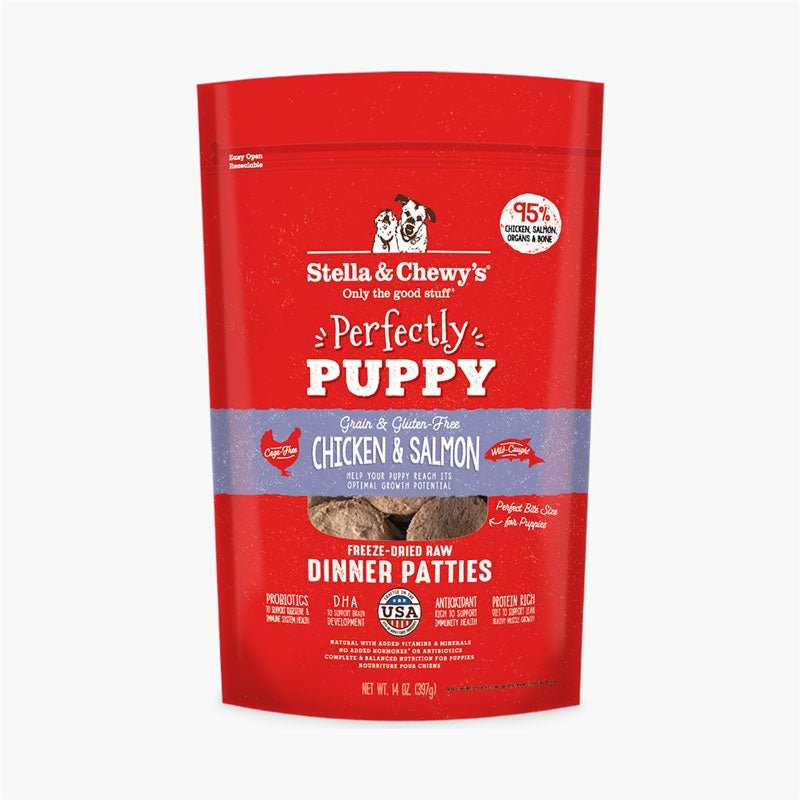 Stella & Chewy's Freeze-Dried Raw Dinner Patties | Perfectly Puppy - Chicken & Salmon (14oz) - CreatureLand