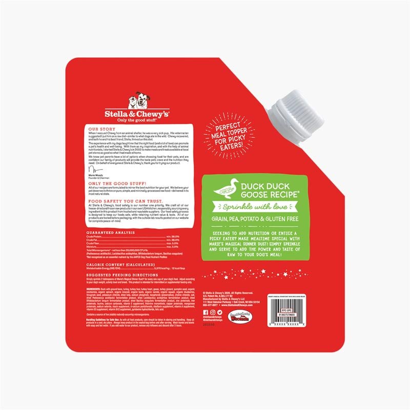 Stella & Chewy's Marie’s Magical Dinner Dust | Duck Freeze-Dried Dog Food Topper (7oz) - CreatureLand