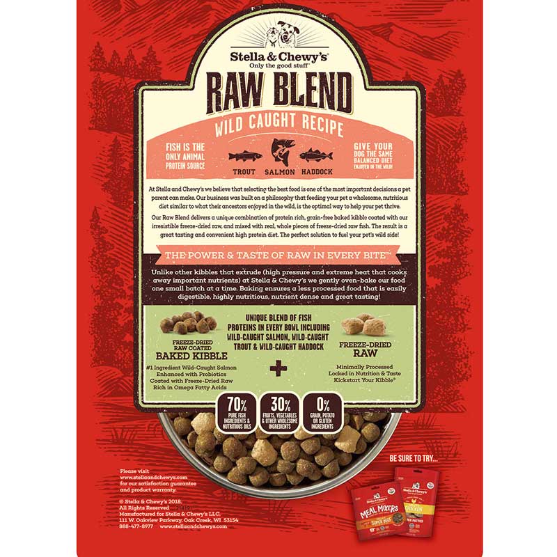 Stella & Chewy's Raw Blend Kibble | Wild Caught Fish (2 Sizes) - CreatureLand