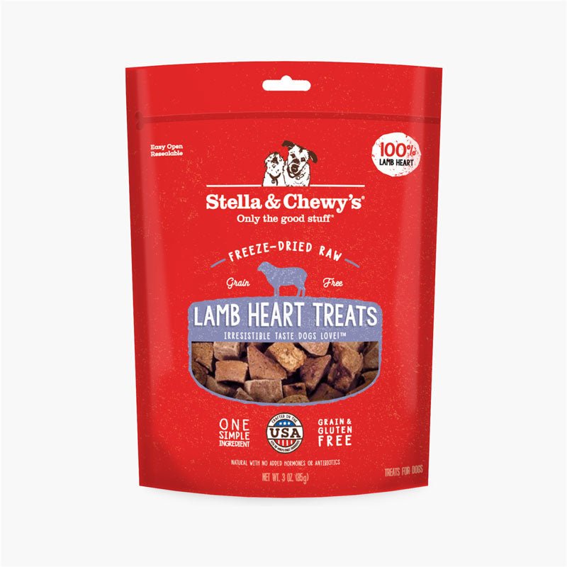 Stella & Chewy's Single Ingredient | Lamb Heart Freeze-Dried Raw Dog Treats (3oz) - CreatureLand