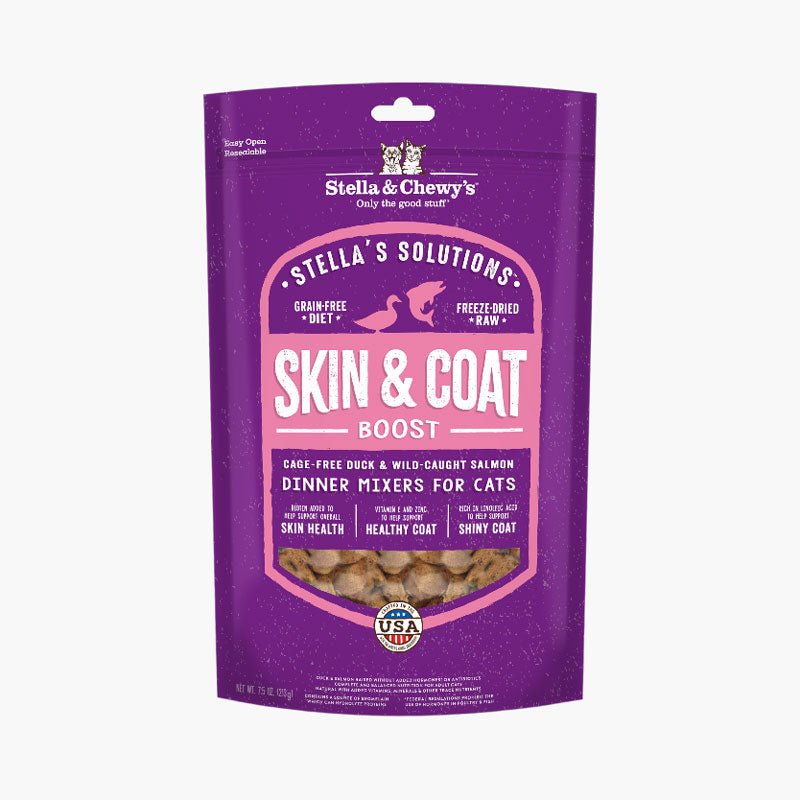 Stella & Chewy's Stella Solutions - Skin & Coat Boost Duck & Salmon Freeze-Dried Cat Food ( 7.5oz ) - CreatureLand