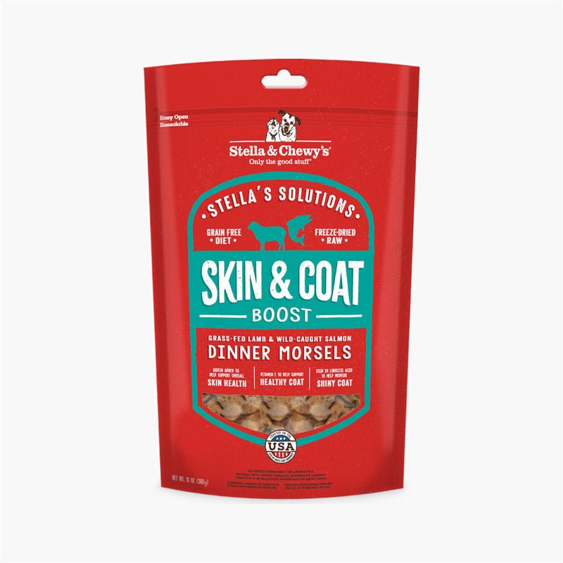 Stella & Chewy's Stella’s Solutions | Skin & Coat Boost Lamb and Salmon Freeze-Dried Dog Food (13oz) - CreatureLand