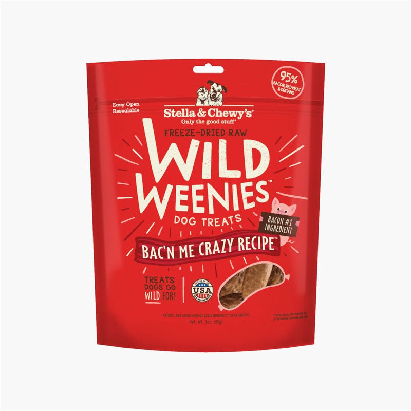 Stella & Chewy's Wild Weenies | Bac'n Me Crazy Freeze-Dried Raw Dog Treats (3oz) - CreatureLand