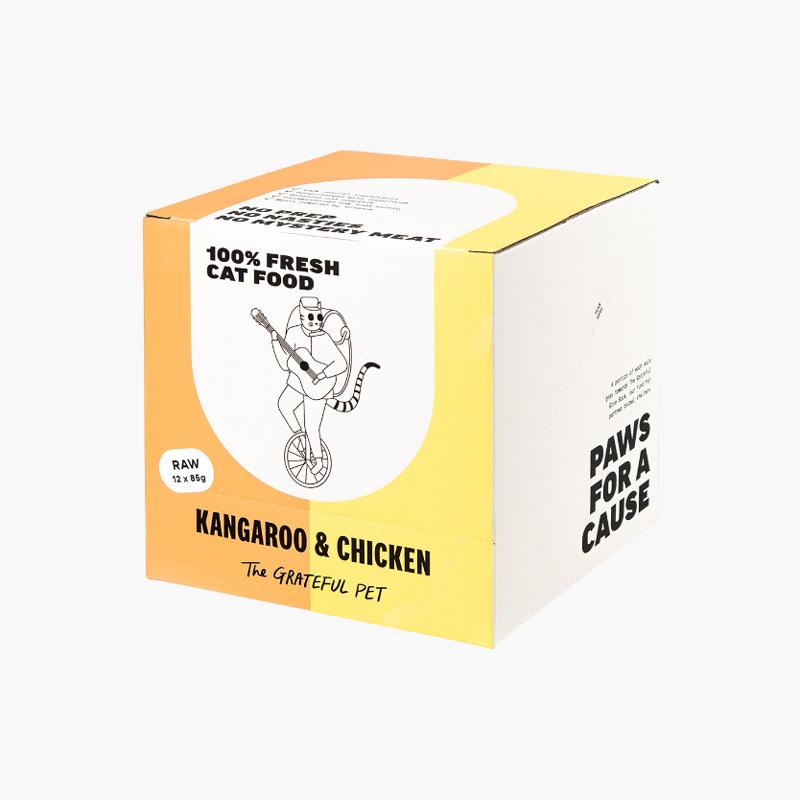 The Grateful Pet Cat Raw Food | Kangaroo & Chicken - 1.02kg (12 x 85g tubs) - CreatureLand
