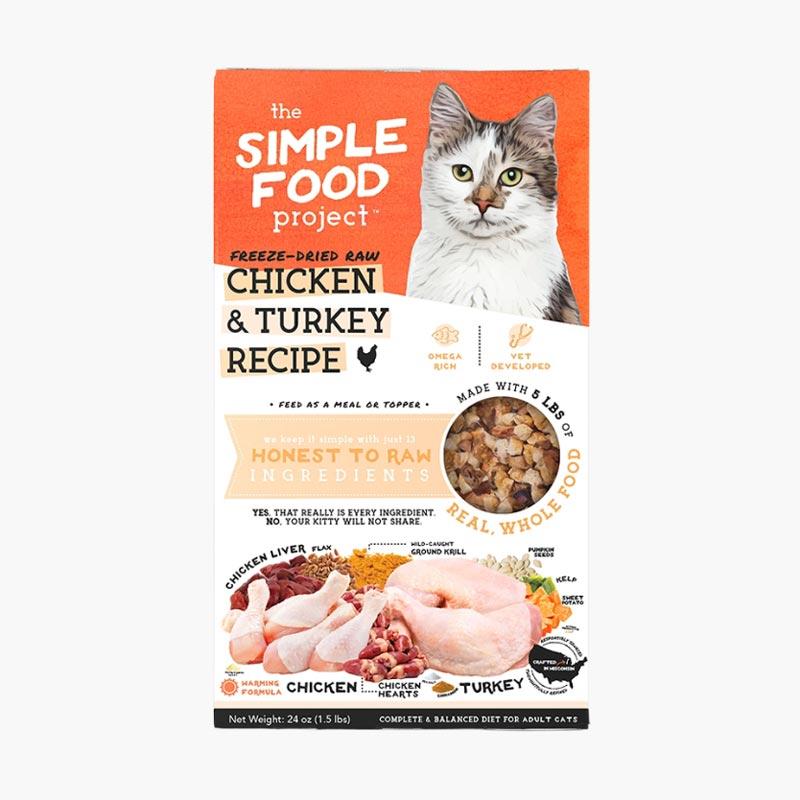 The Simple Food Project Freeze Dried Raw Cat Food - Chicken & Turkey - CreatureLand