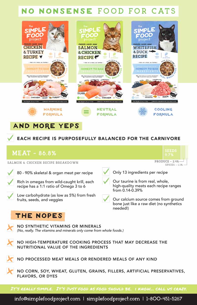 The Simple Food Project Freeze Dried Raw Cat Food - Whitefish & Duck - CreatureLand