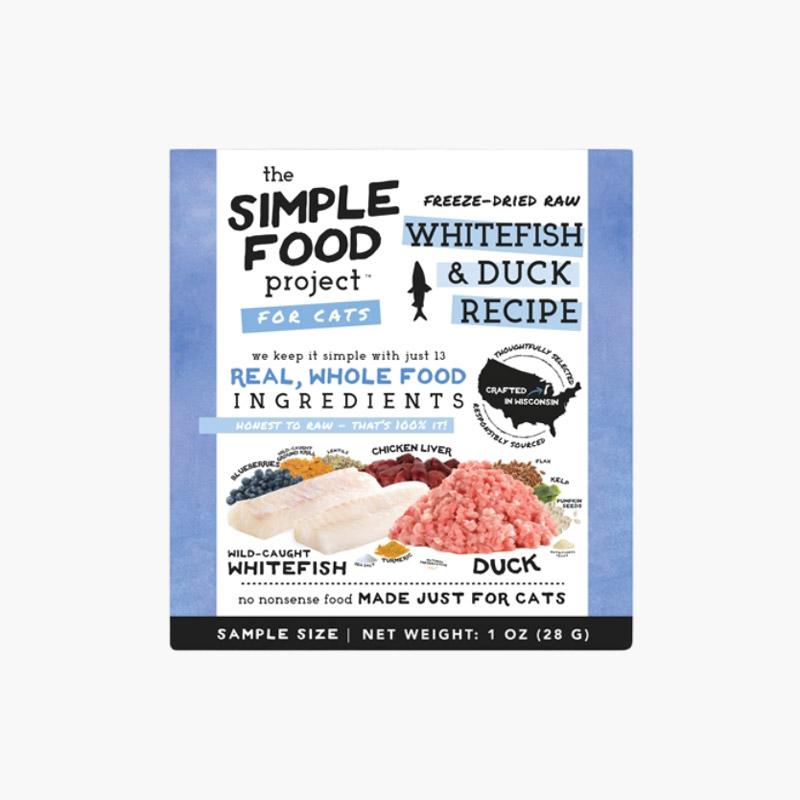 The Simple Food Project Freeze Dried Raw Cat Food - Whitefish & Duck - CreatureLand