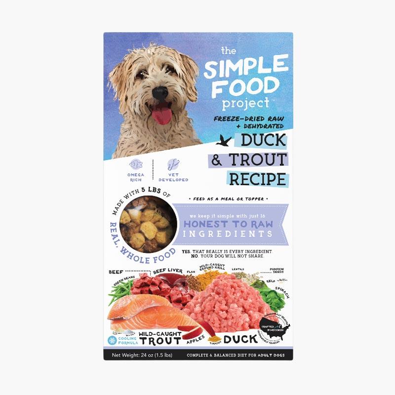 The Simple Food Project Freeze Dried Raw Dog Food Duck Trout