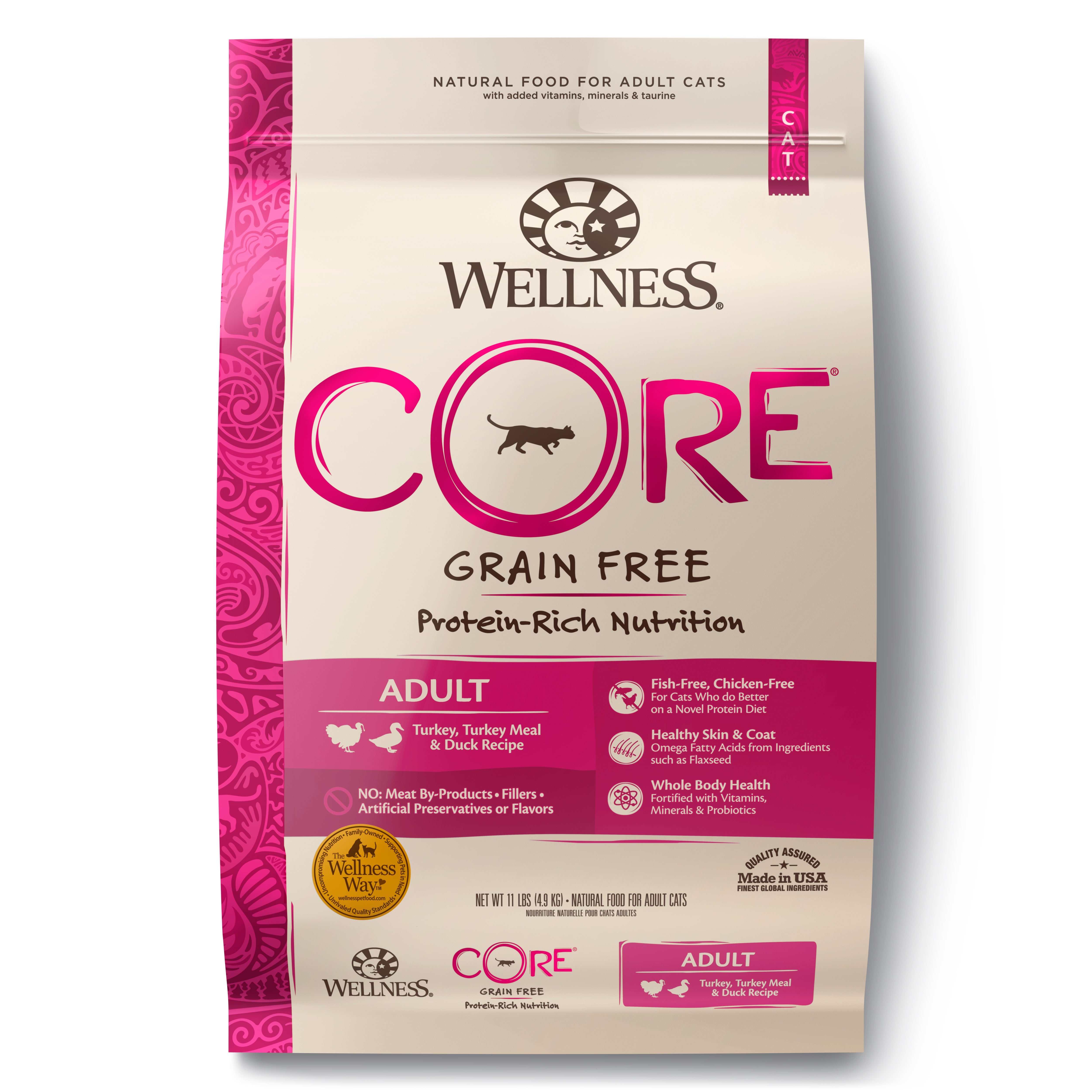Wellness CORE® Adult Turkey, Turkey Meal & Duck Grain-Free Dry Cat Food - CreatureLand
