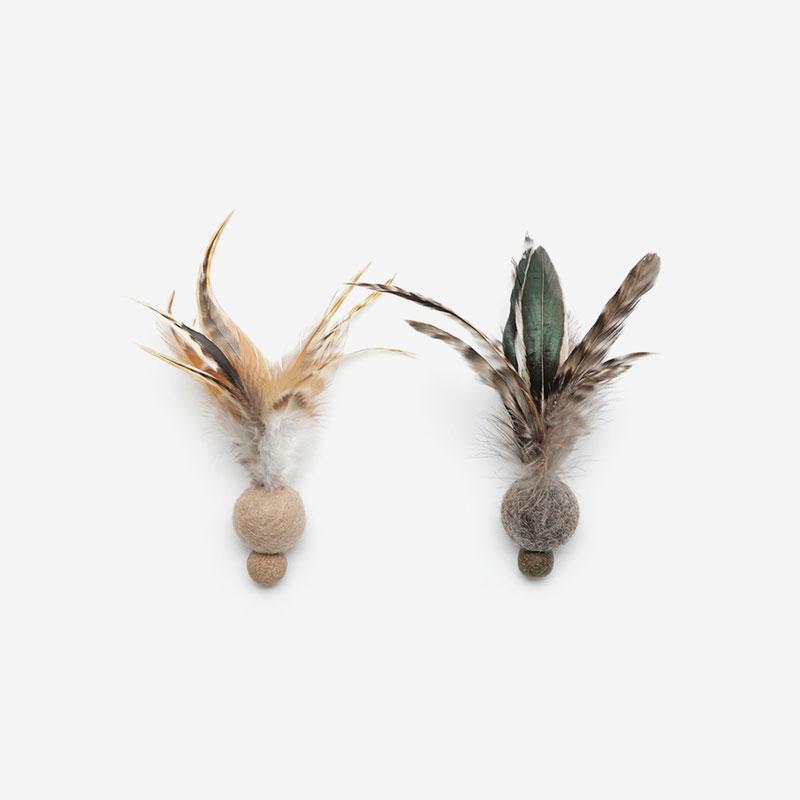 Wetnose Feather Mini Ball Cat Toy - CreatureLand