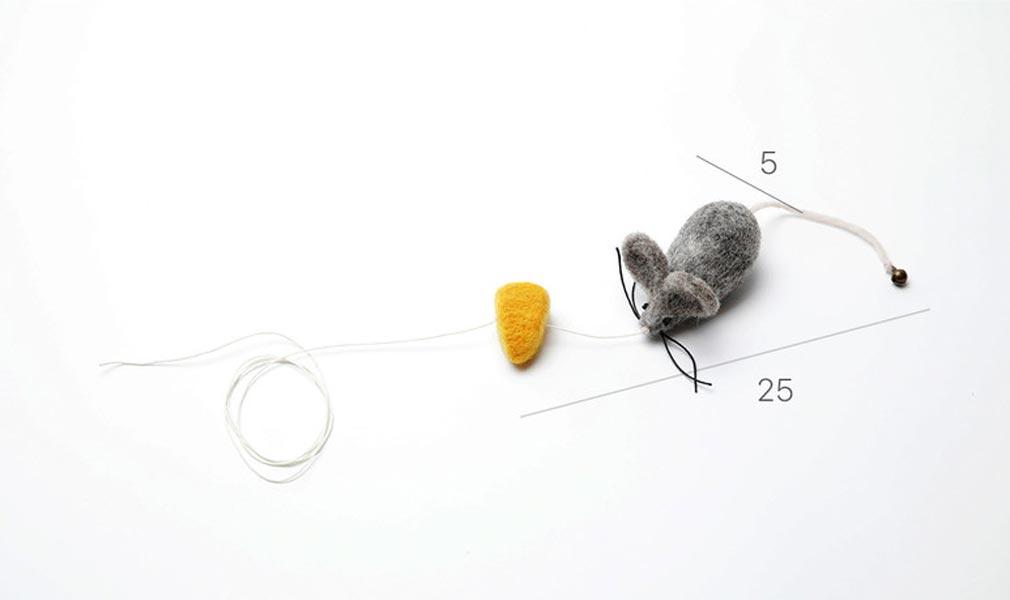Wetnose Mouse & Cheese Cat Teaser Toy - CreatureLand