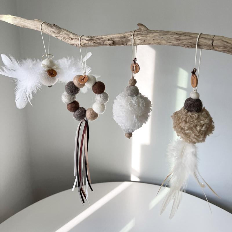 Wetnose Wool Ornament Cat Teaser Toy - White - CreatureLand