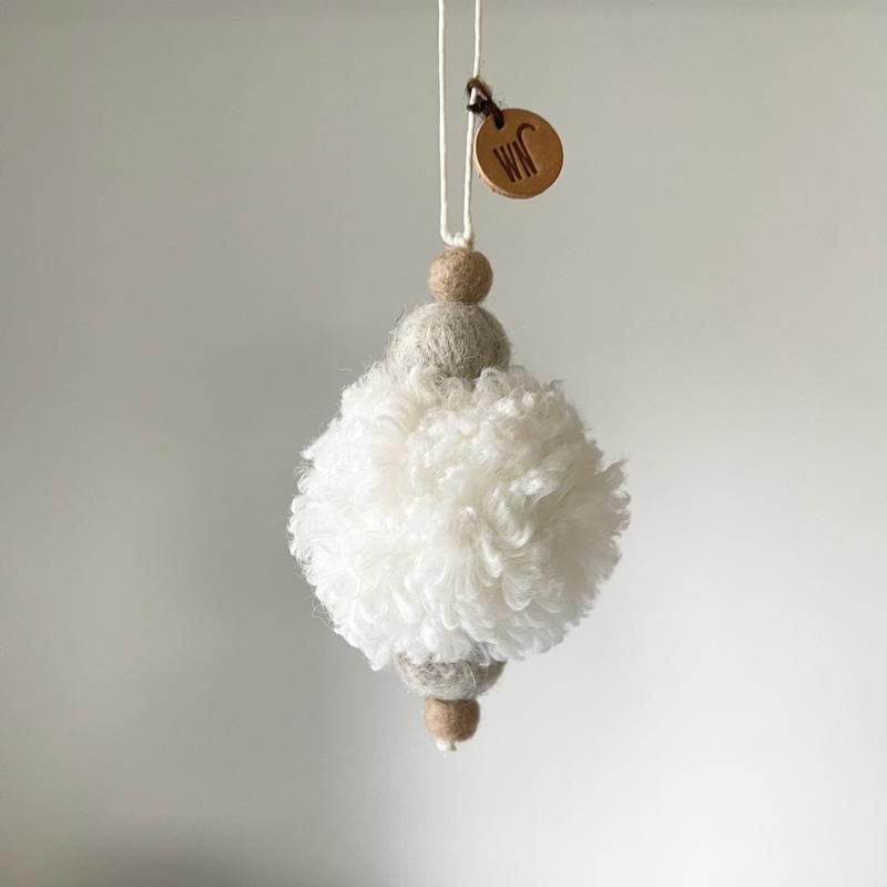 Wetnose Wool Ornament Cat Teaser Toy - White - CreatureLand