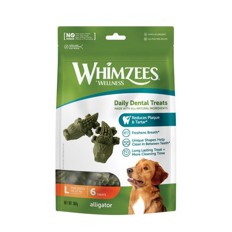 Whimzees Natural Alligator Dental Dog Chews - CreatureLand