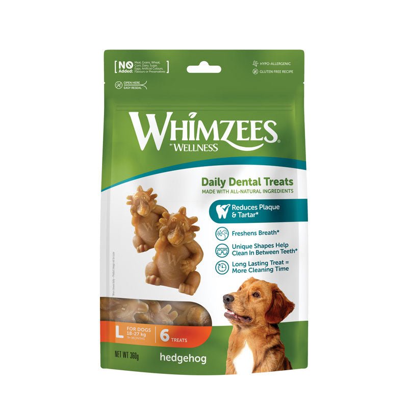 Whimzees Natural Hedgehog Dental Dog Chews - CreatureLand