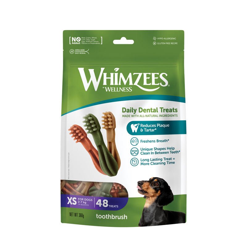Whimzees Natural Toothbrush Dental Dog Chews - CreatureLand